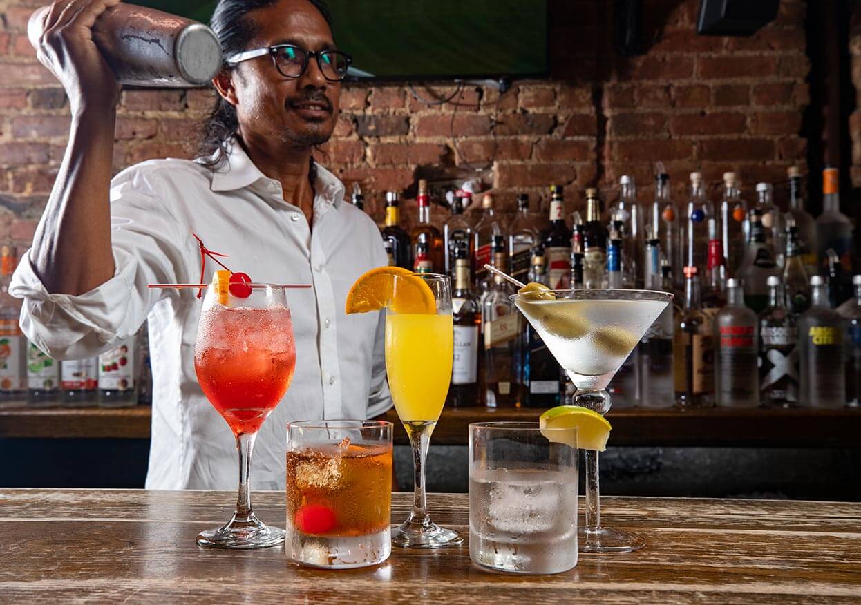 bartender making cocktails